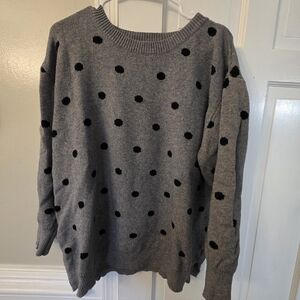 Gray Polka Dot Sweater